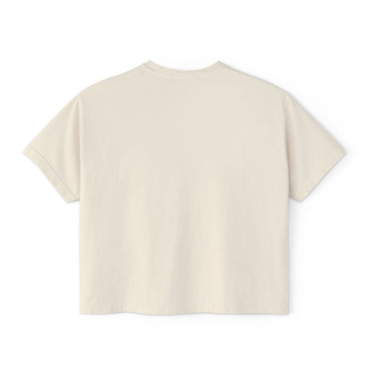 Minimalist 'M & Co.' Women's Boxy Tee — Neutral Casual Logo Tee