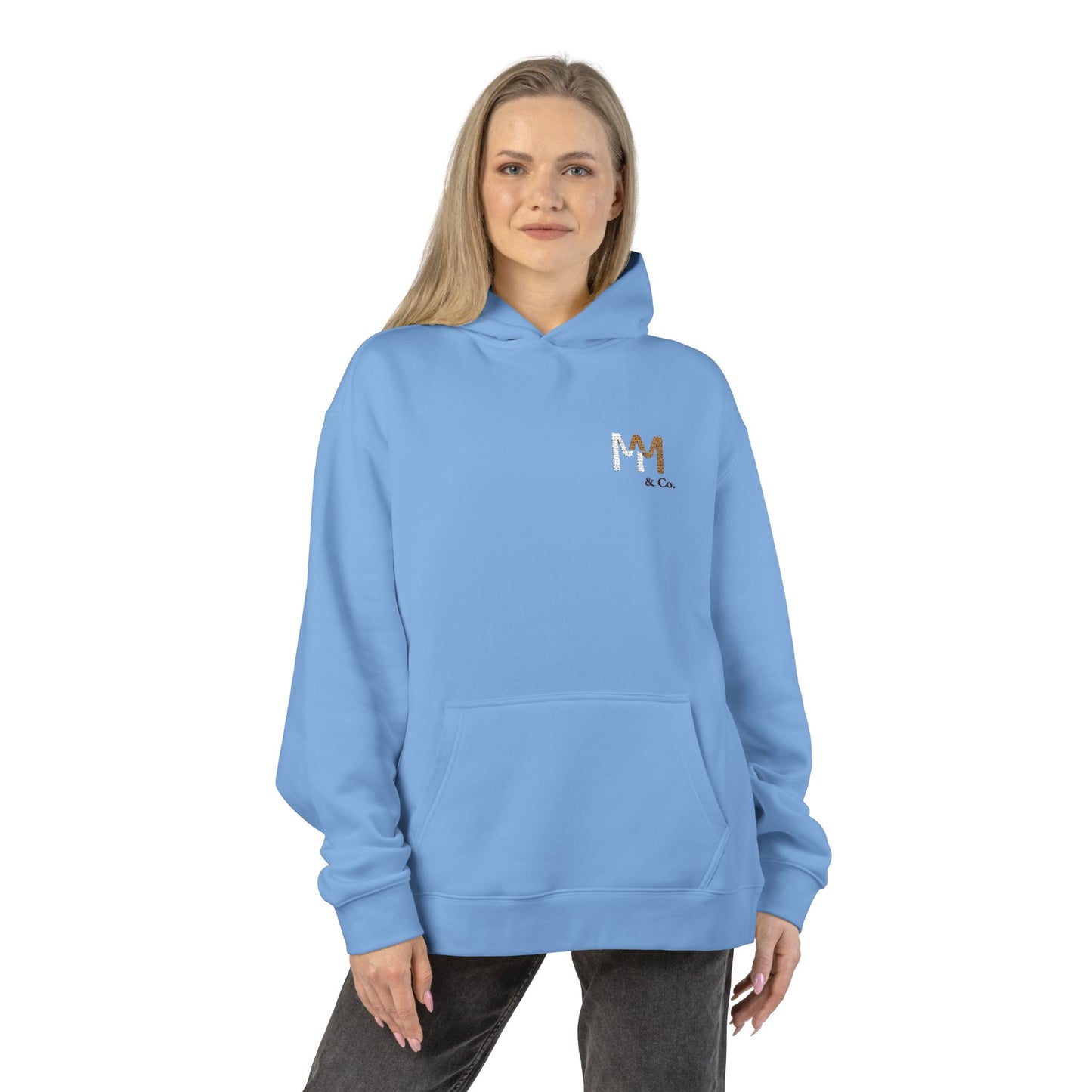 Relaxed Hoodie — Minimal Embroidered 'MM & Co.' Logo Hoodie