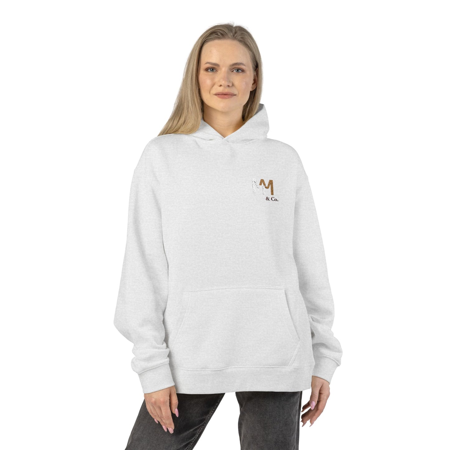 Relaxed Hoodie — Minimal Embroidered 'MM & Co.' Logo Hoodie