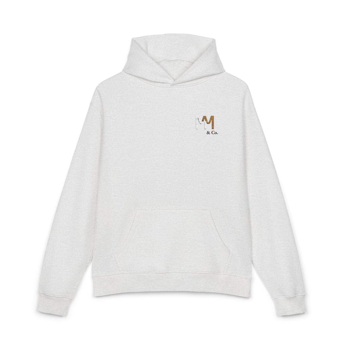 Relaxed Hoodie — Minimal Embroidered 'MM & Co.' Logo Hoodie