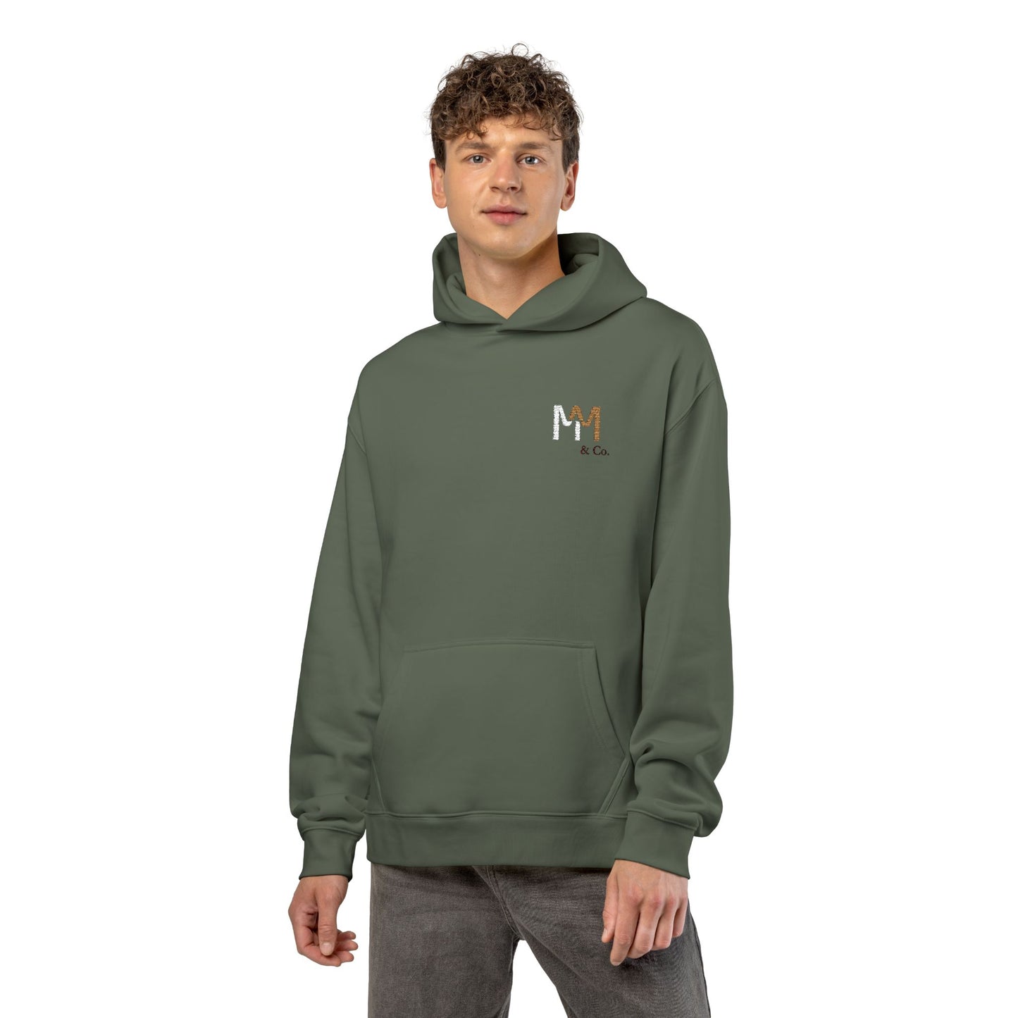 Relaxed Hoodie — Minimal Embroidered 'MM & Co.' Logo Hoodie