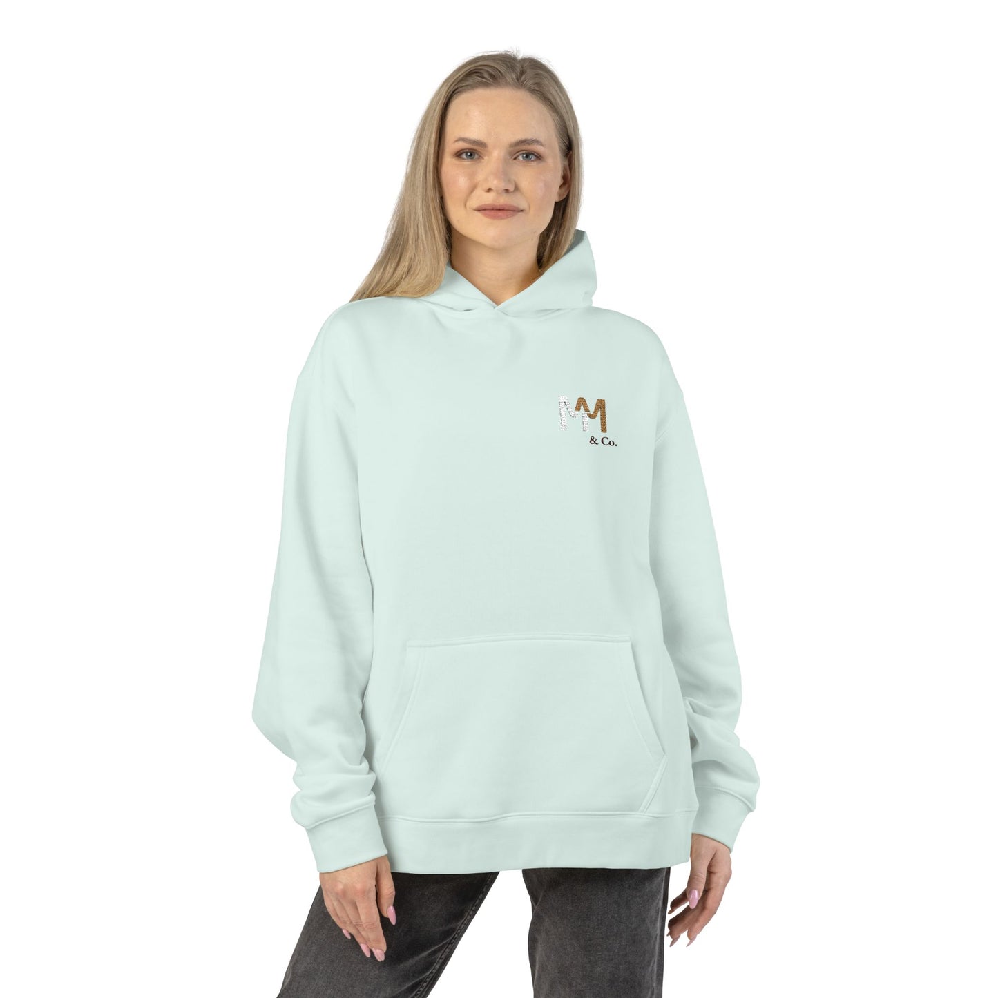 Relaxed Hoodie — Minimal Embroidered 'MM & Co.' Logo Hoodie