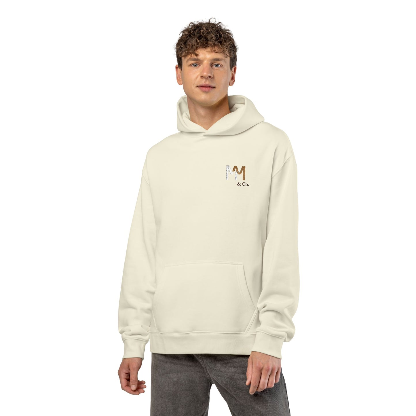 Relaxed Hoodie — Minimal Embroidered 'MM & Co.' Logo Hoodie