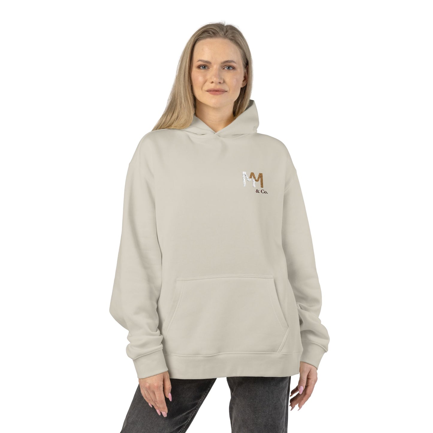 Relaxed Hoodie — Minimal Embroidered 'MM & Co.' Logo Hoodie