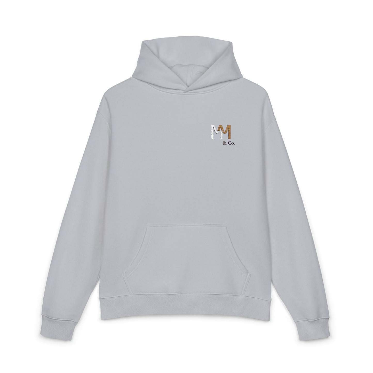 Relaxed Hoodie — Minimal Embroidered 'MM & Co.' Logo Hoodie