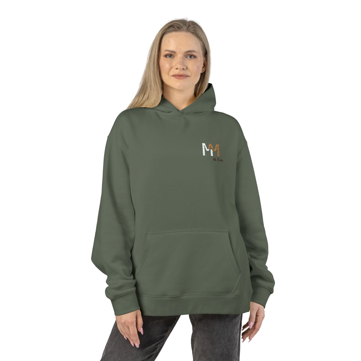 Relaxed Hoodie — Minimal Embroidered 'MM & Co.' Logo Hoodie