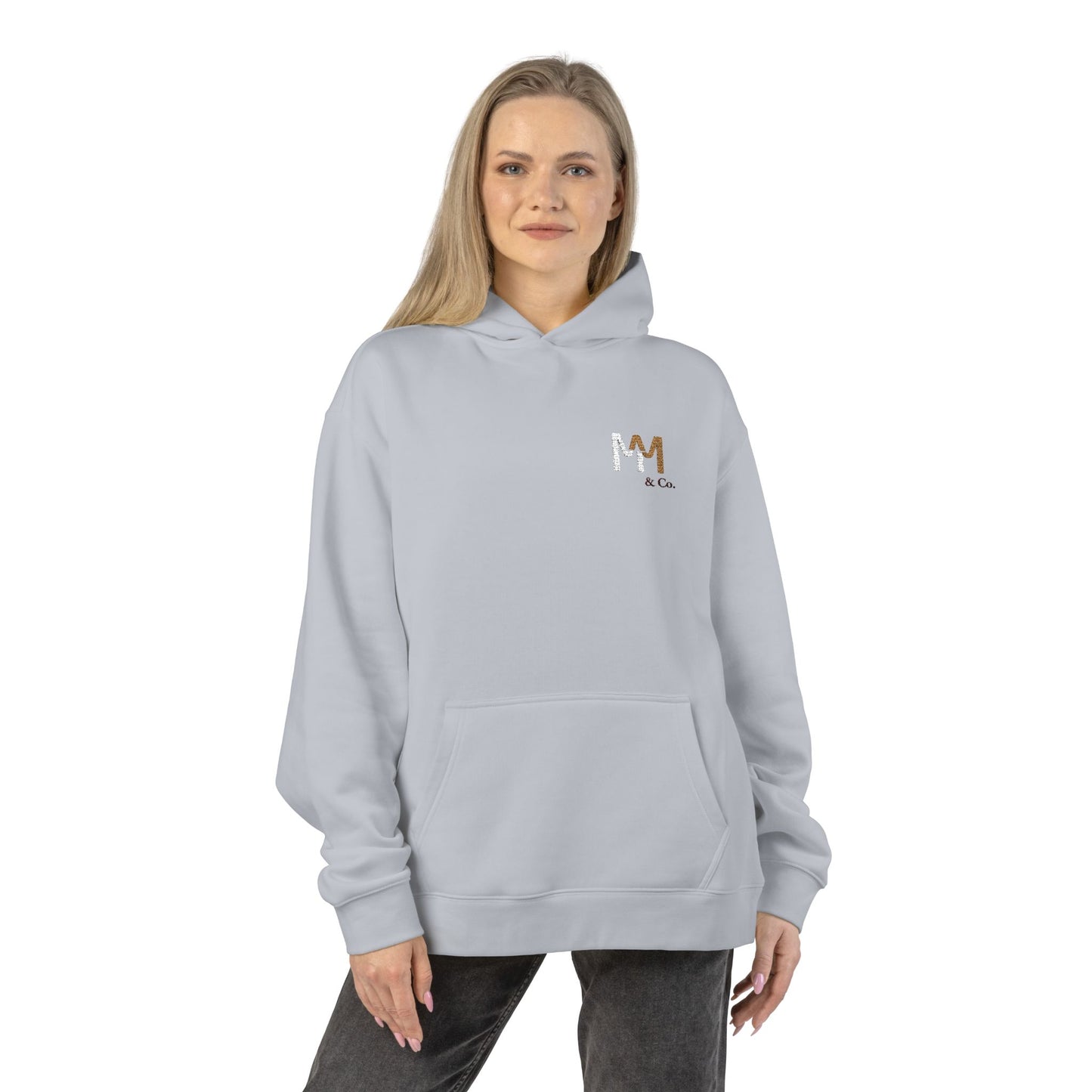 Relaxed Hoodie — Minimal Embroidered 'MM & Co.' Logo Hoodie