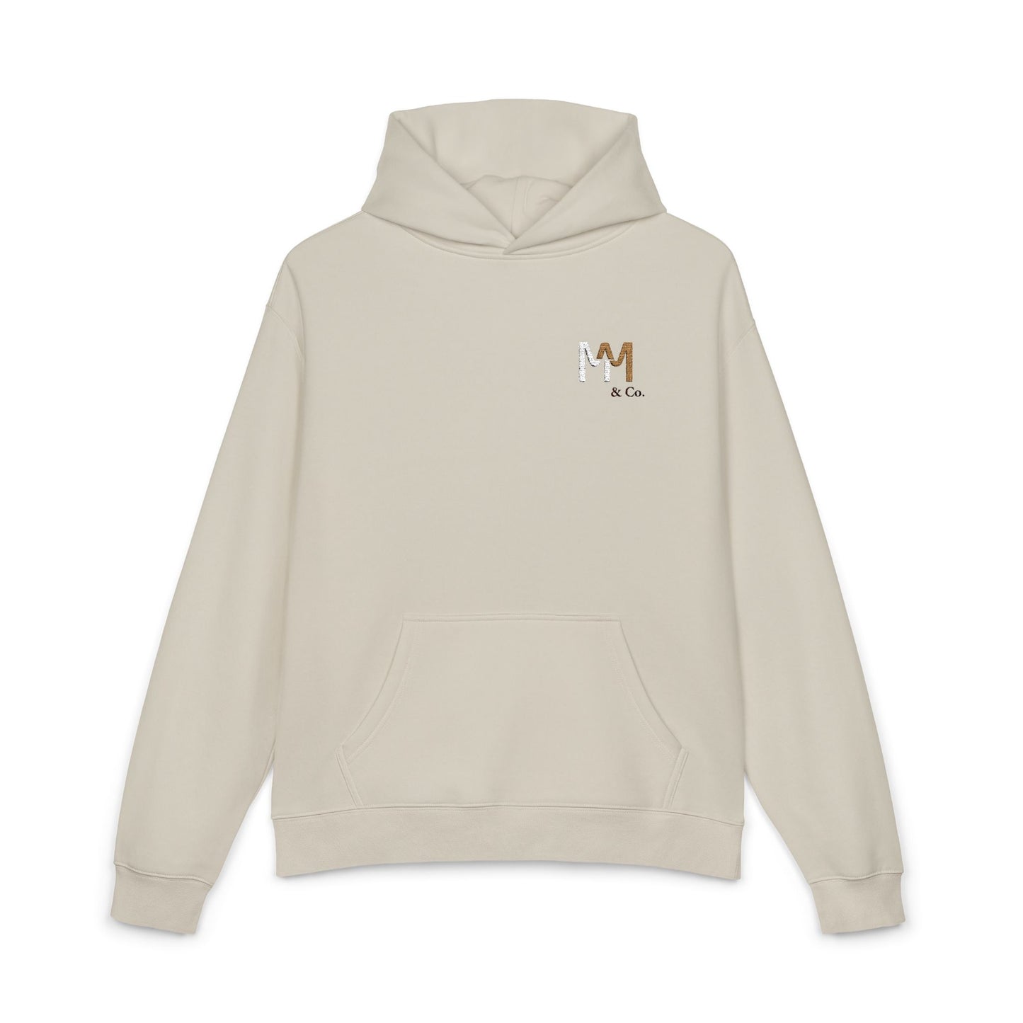 Relaxed Hoodie — Minimal Embroidered 'MM & Co.' Logo Hoodie