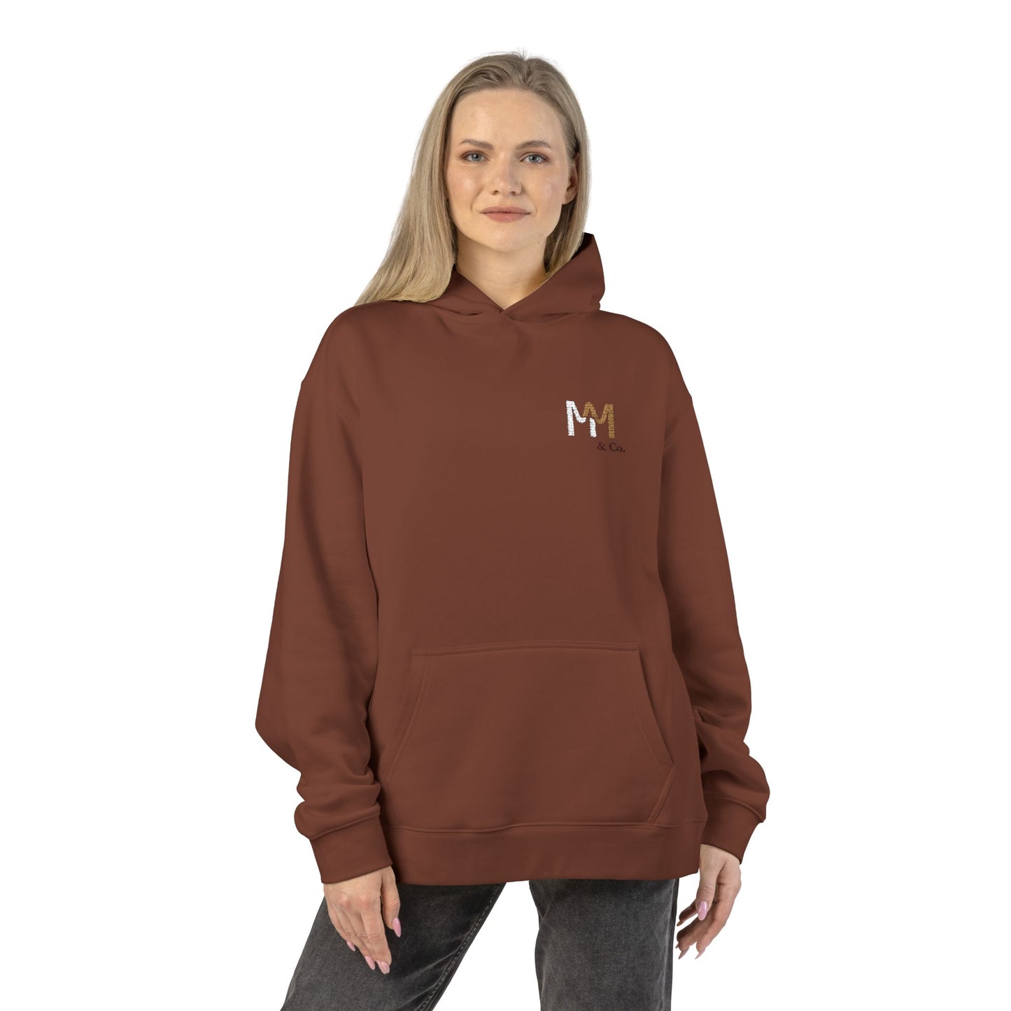 Relaxed Hoodie — Minimal Embroidered 'MM & Co.' Logo Hoodie