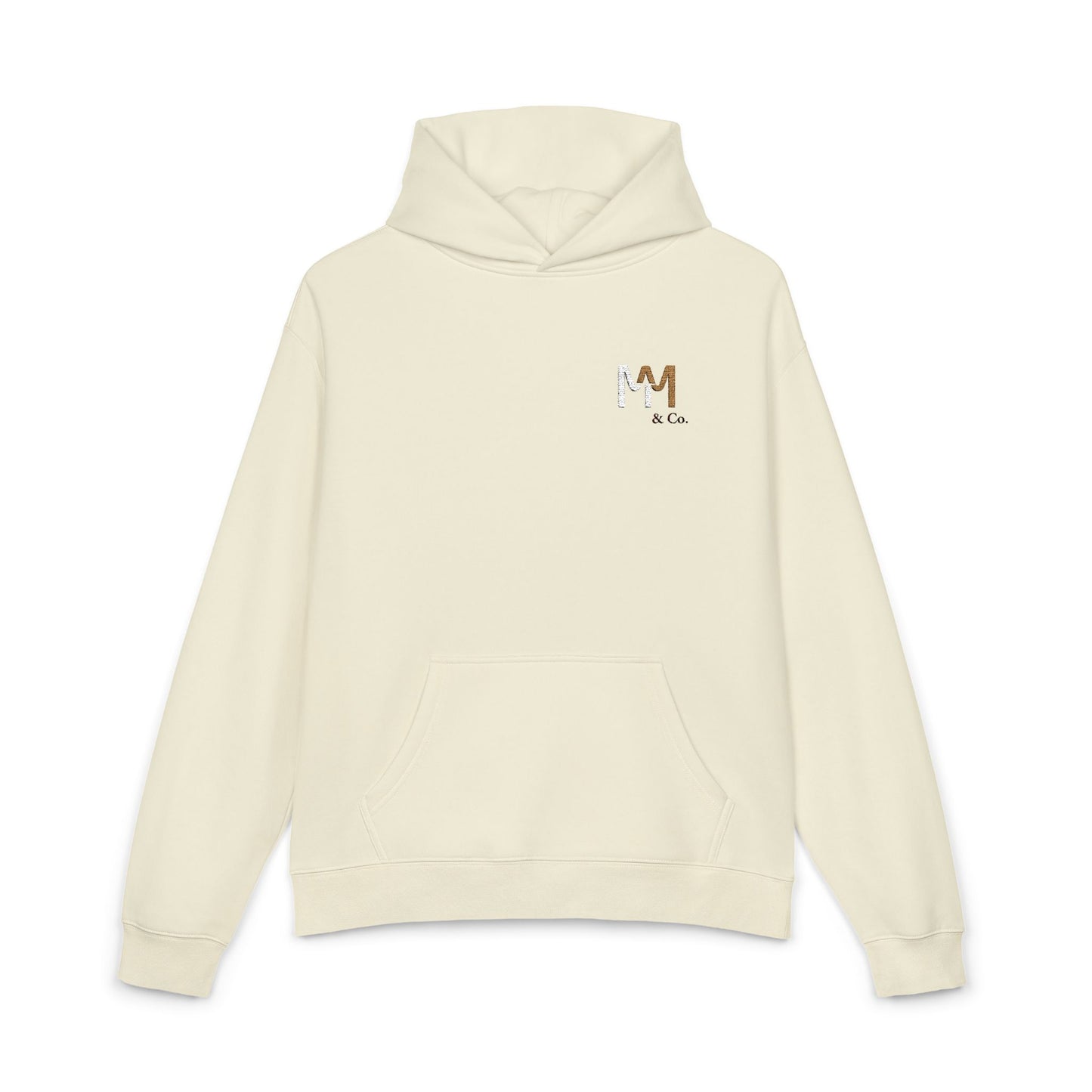 Relaxed Hoodie — Minimal Embroidered 'MM & Co.' Logo Hoodie