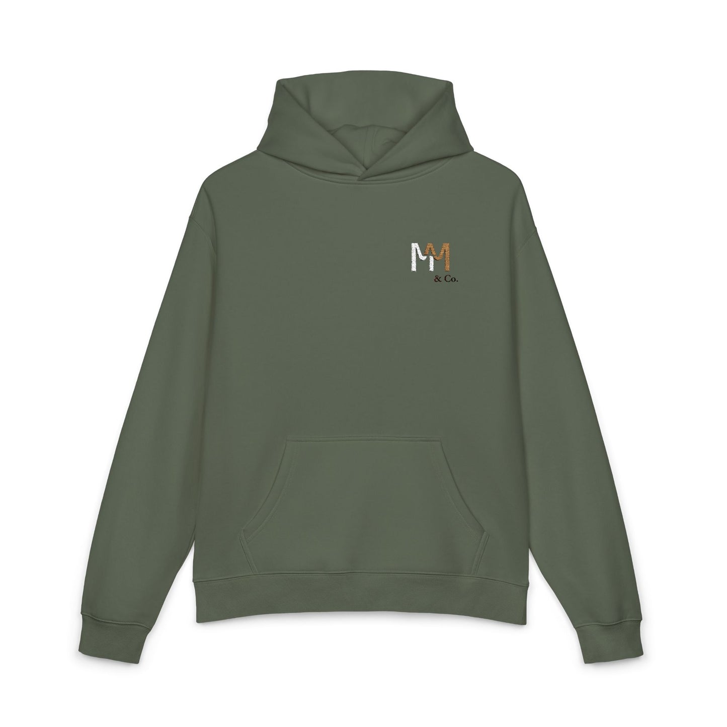 Relaxed Hoodie — Minimal Embroidered 'MM & Co.' Logo Hoodie