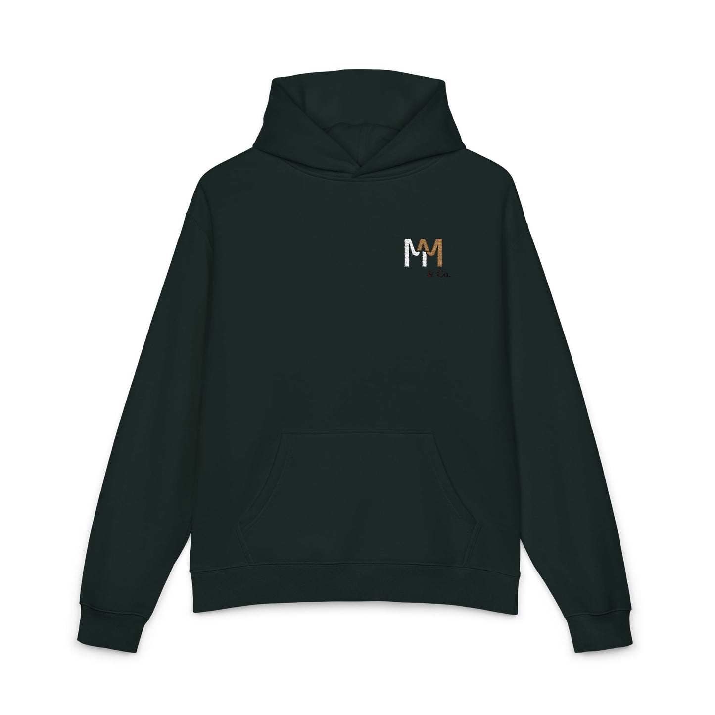 Relaxed Hoodie — Minimal Embroidered 'MM & Co.' Logo Hoodie