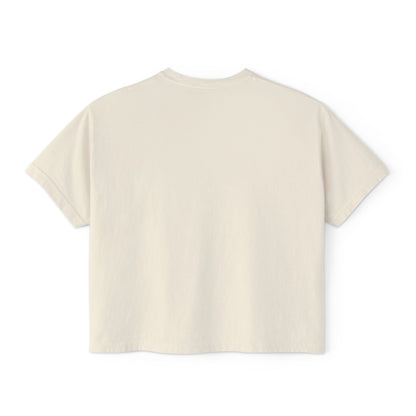 Minimalist 'M & Co.' Women's Boxy Tee — Neutral Casual Logo Tee