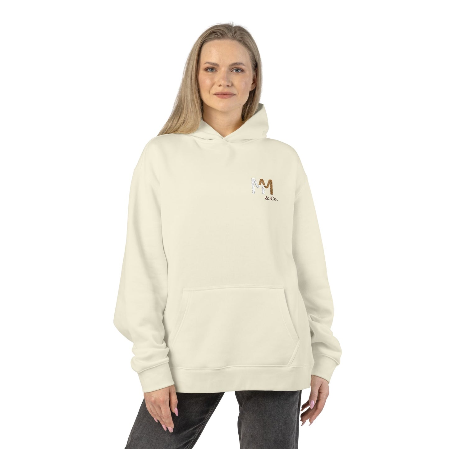 Relaxed Hoodie — Minimal Embroidered 'MM & Co.' Logo Hoodie